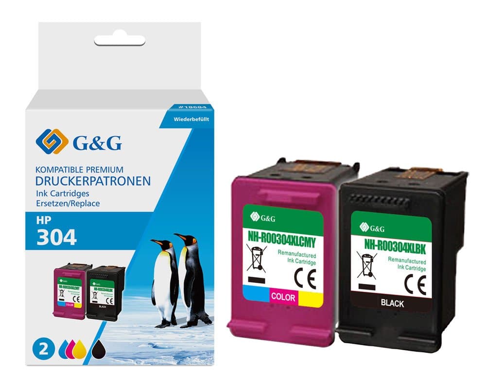 Pachet cartuse premium G&G HP 304XL (N9K07AE, N9K08AE)