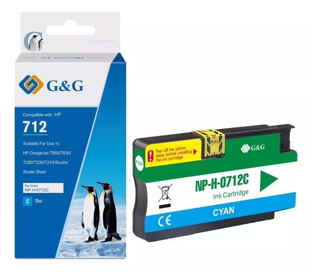 Cartus Premium G&G HP 712 Cyan (3ED67A)