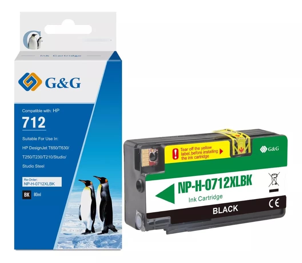 Cartus Premium G&G HP 712 Black (3ED71A)