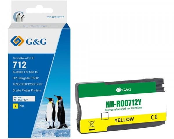 Cartus Premium G&G HP 712 Yellow (3ED69A)