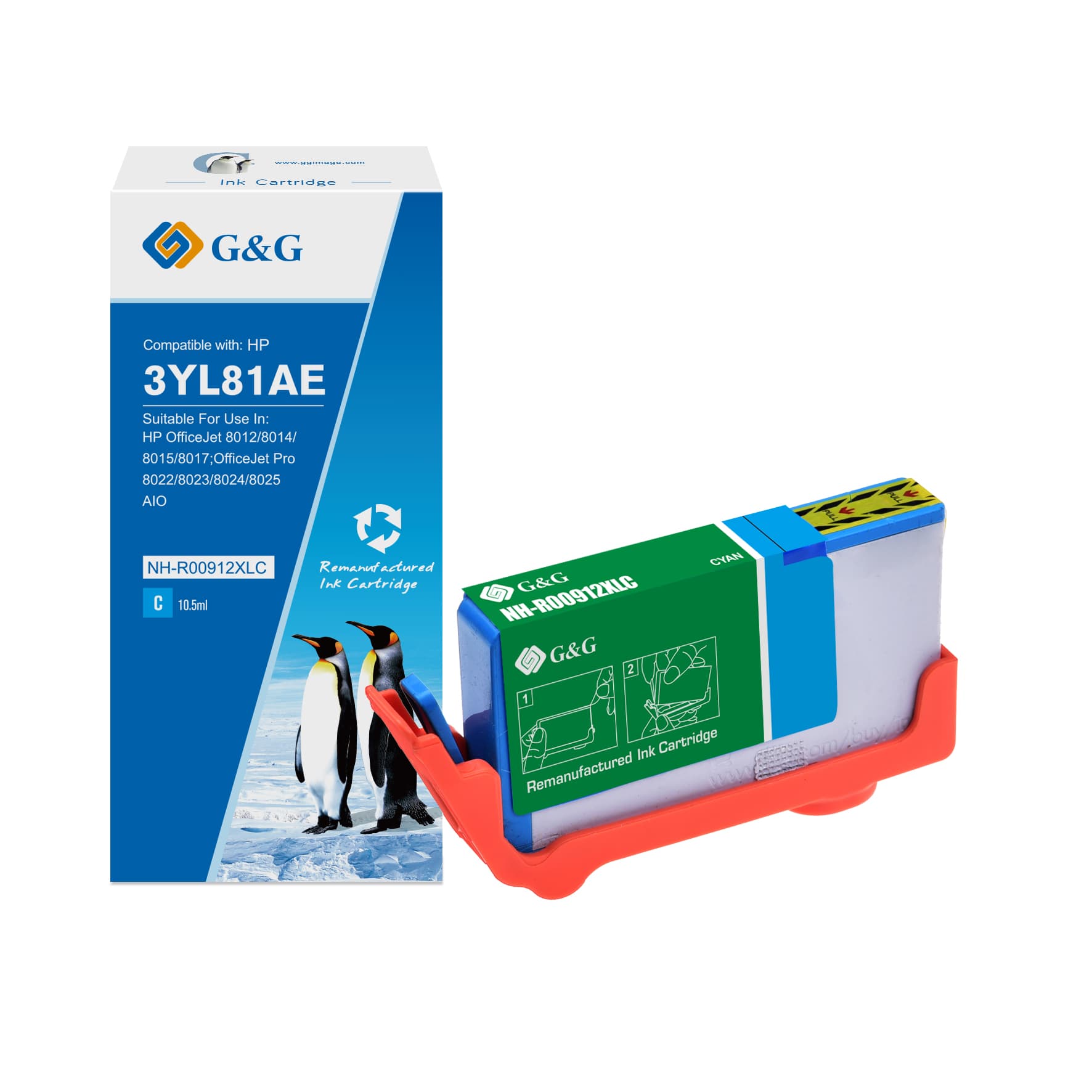Cartus Premium G&G (0.825K) HP 912XL Cyan (3YL81AE)