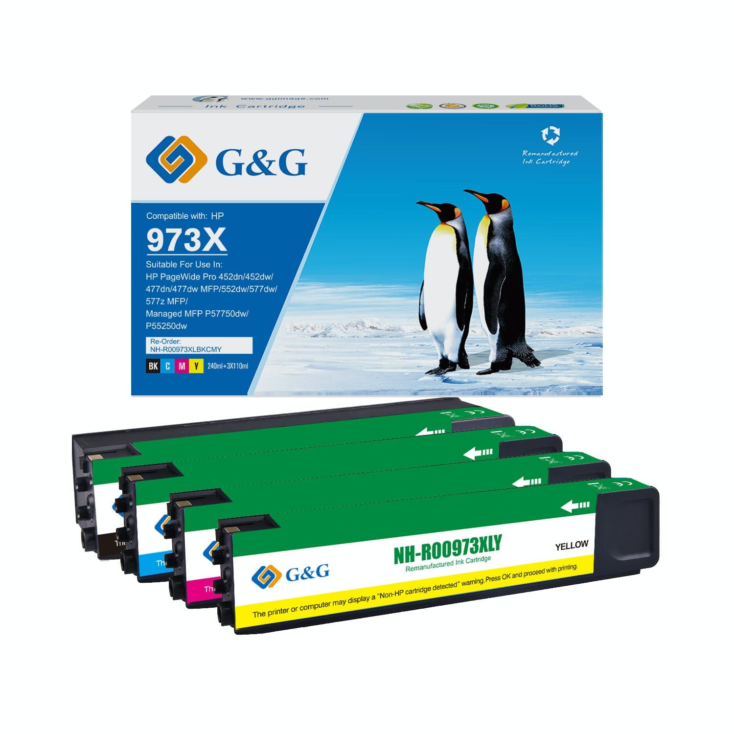 Pachet cartuse premium G&G (100% new) HP 973X CMYK