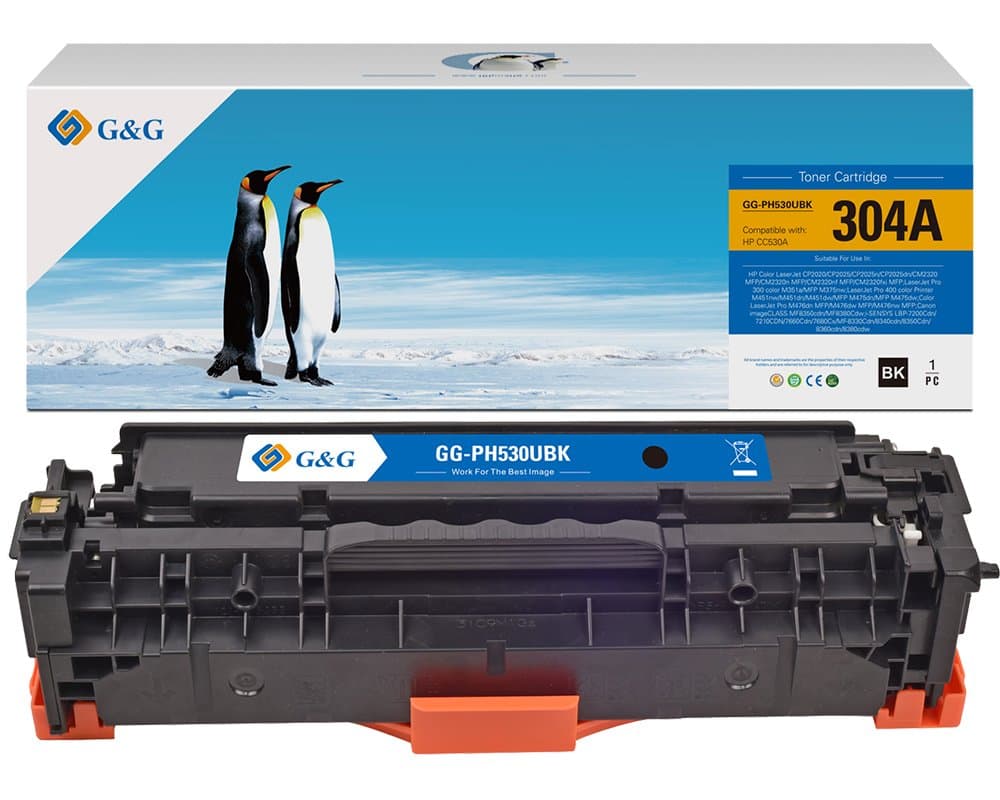 Toner Premium G&G (3.5K) HP 304A Black (CC530A)