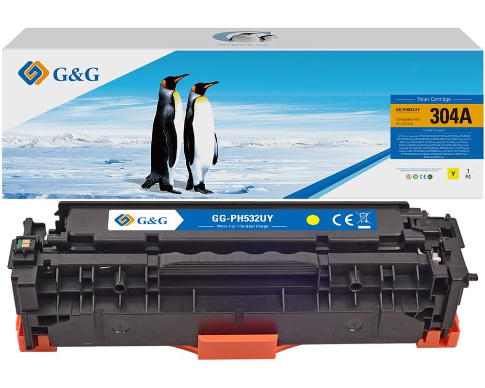 Toner Premium G&G (2.8K) HP 304A Yellow (CC532A)
