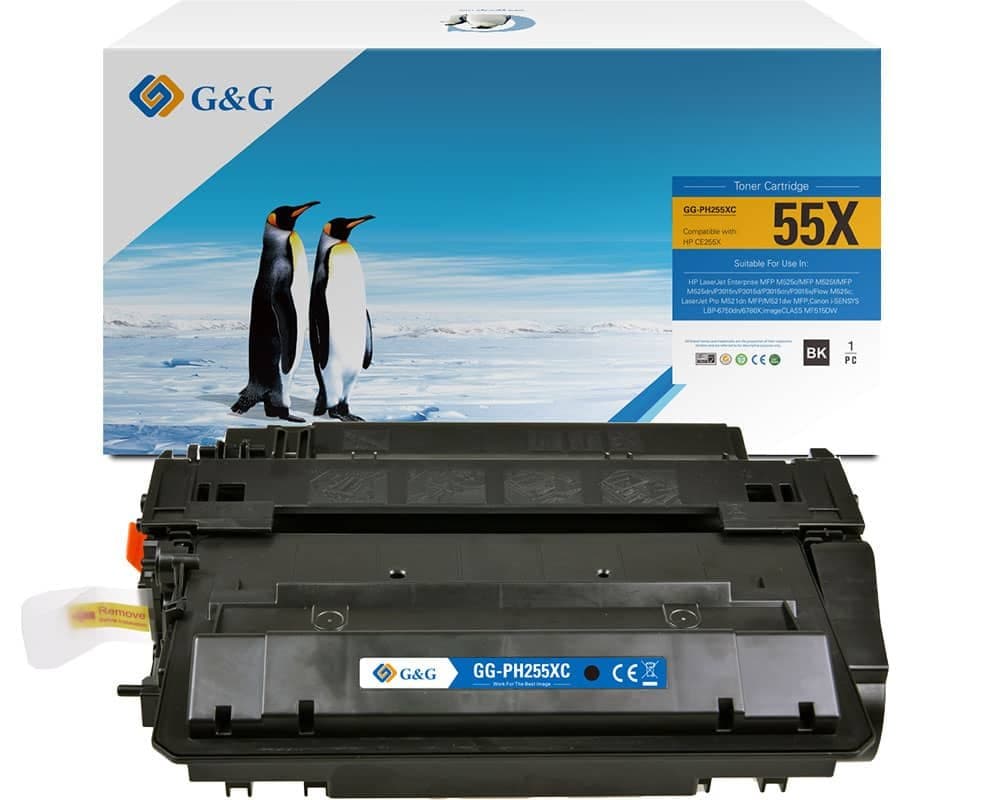 Toner Premium G&G (13.5K) HP 55X Black (CE255X)