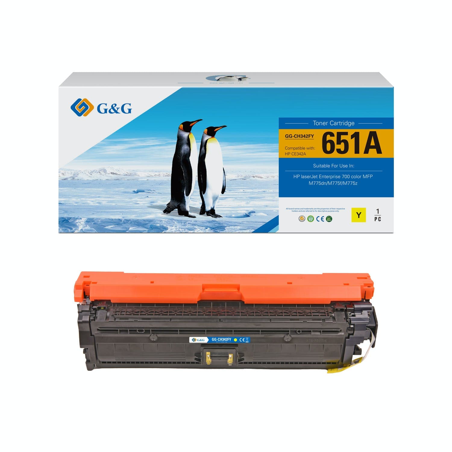 Toner Premium G&G (16K) HP 651A Yellow (CE342A)