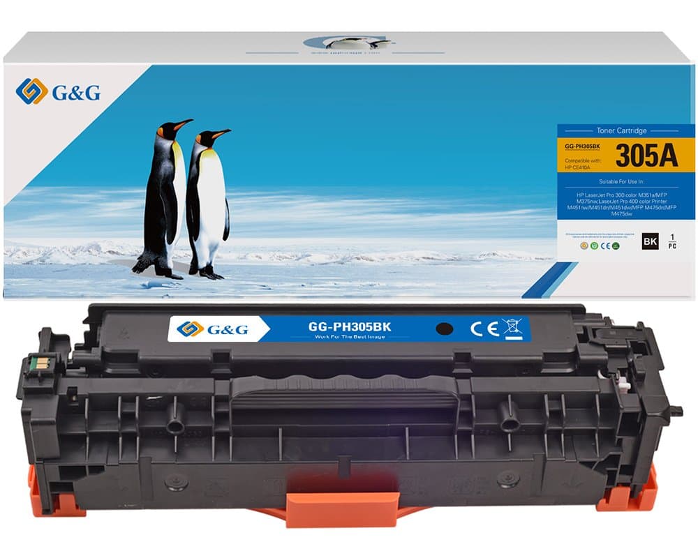 Toner Premium G&G (2.2K) HP 305A Black (CE410A)