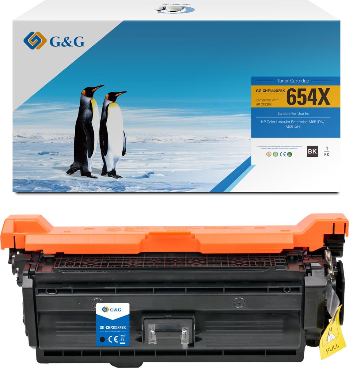 Toner Premium G&G (20.5K) HP 654X Black (CF330X)