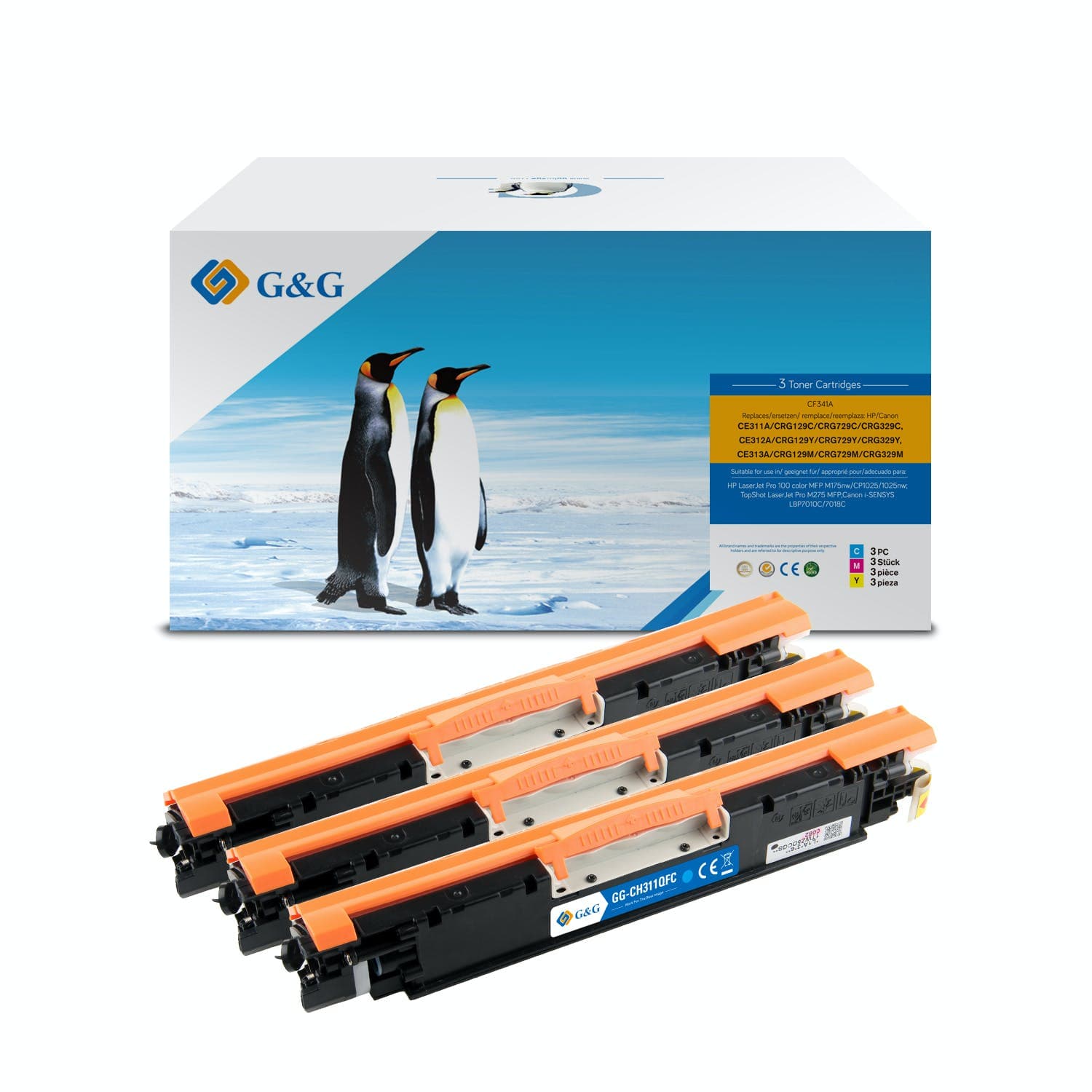 Pachet tonere premium G&G Canon 729 CMY (CRG-729, CRG729)