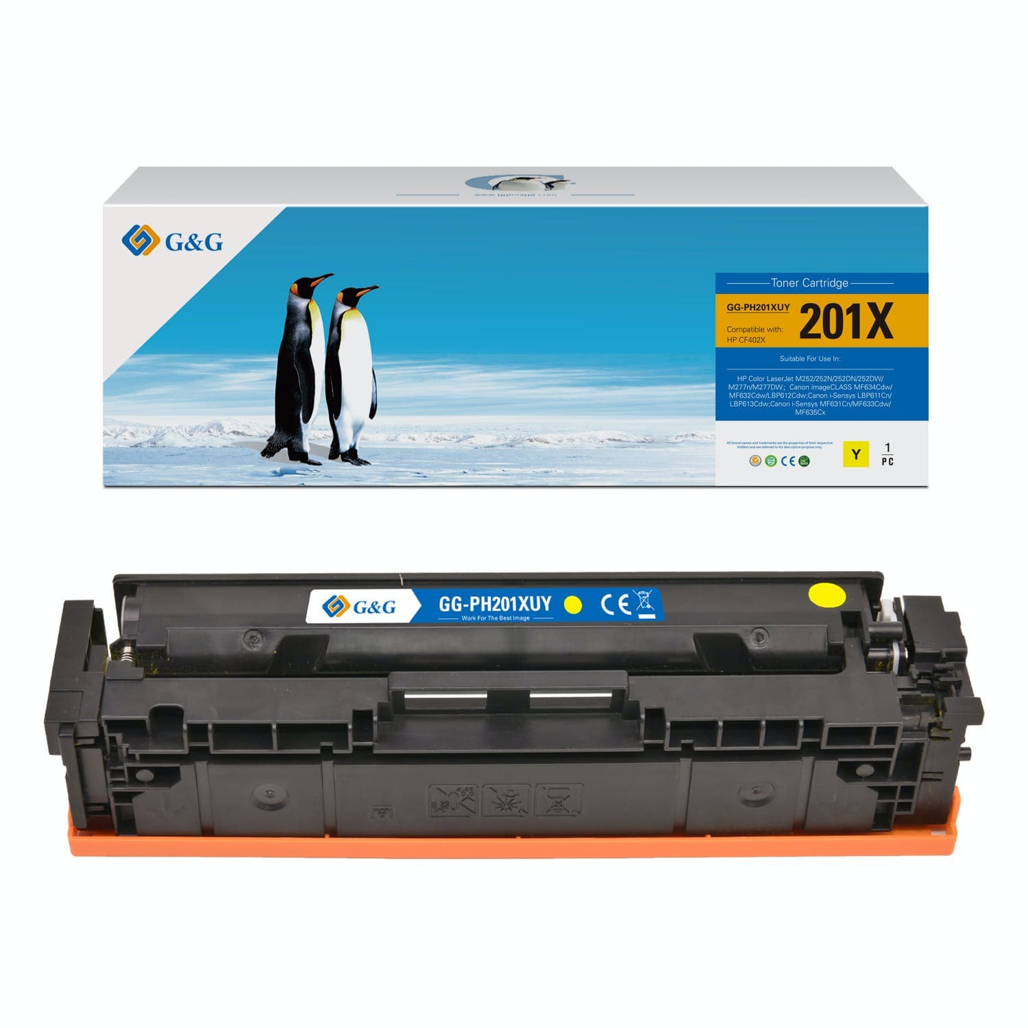 Toner Premium G&G (2.3K) HP 201X Yellow (CF402X)