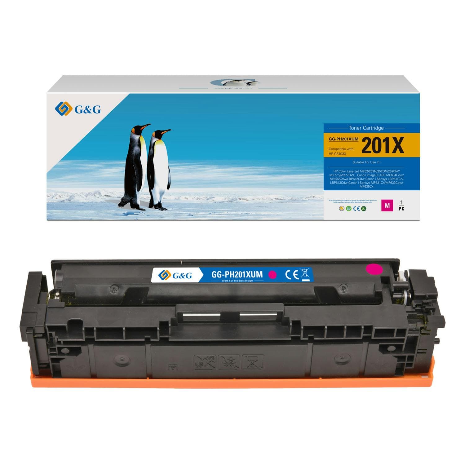 Toner Premium G&G (2.3K) HP 201X Magenta (CF403X)