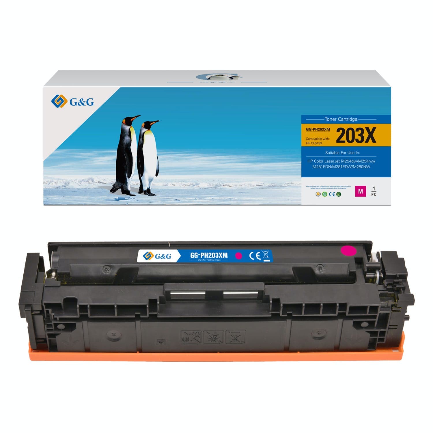 Toner Premium G&G (2.5K) HP 203X Magenta (CF543X)