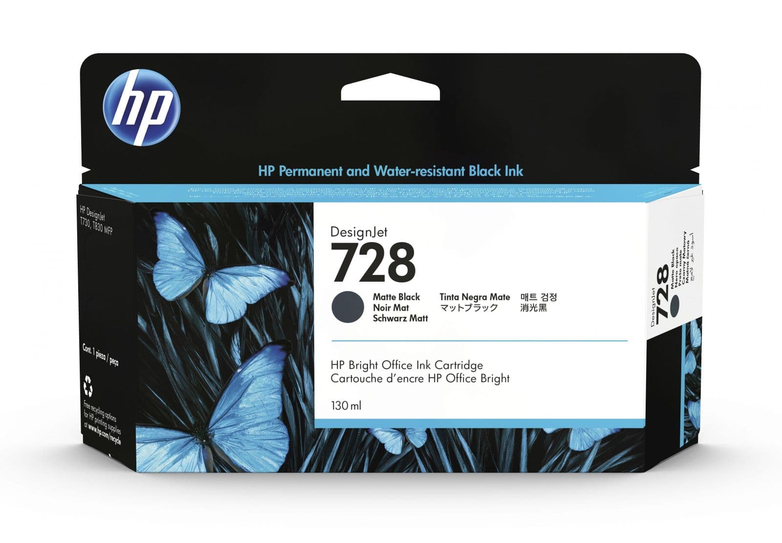 Cartus de cerneala original HP 728 Matte Black (3WX25A)