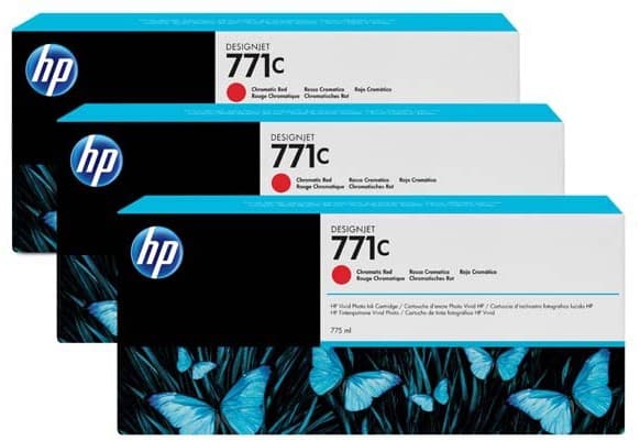 Pachet de cerneala original HP 771C (X3) Chromatic Red (B6Y32A)
