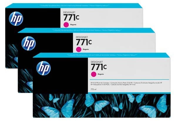 Pachet de cerneala original HP 771C (X3) Magenta (B6Y33A)