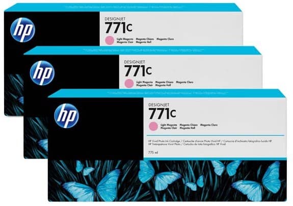 Pachet de cerneala original HP 771C (X3) Light Magenta (B6Y35A)