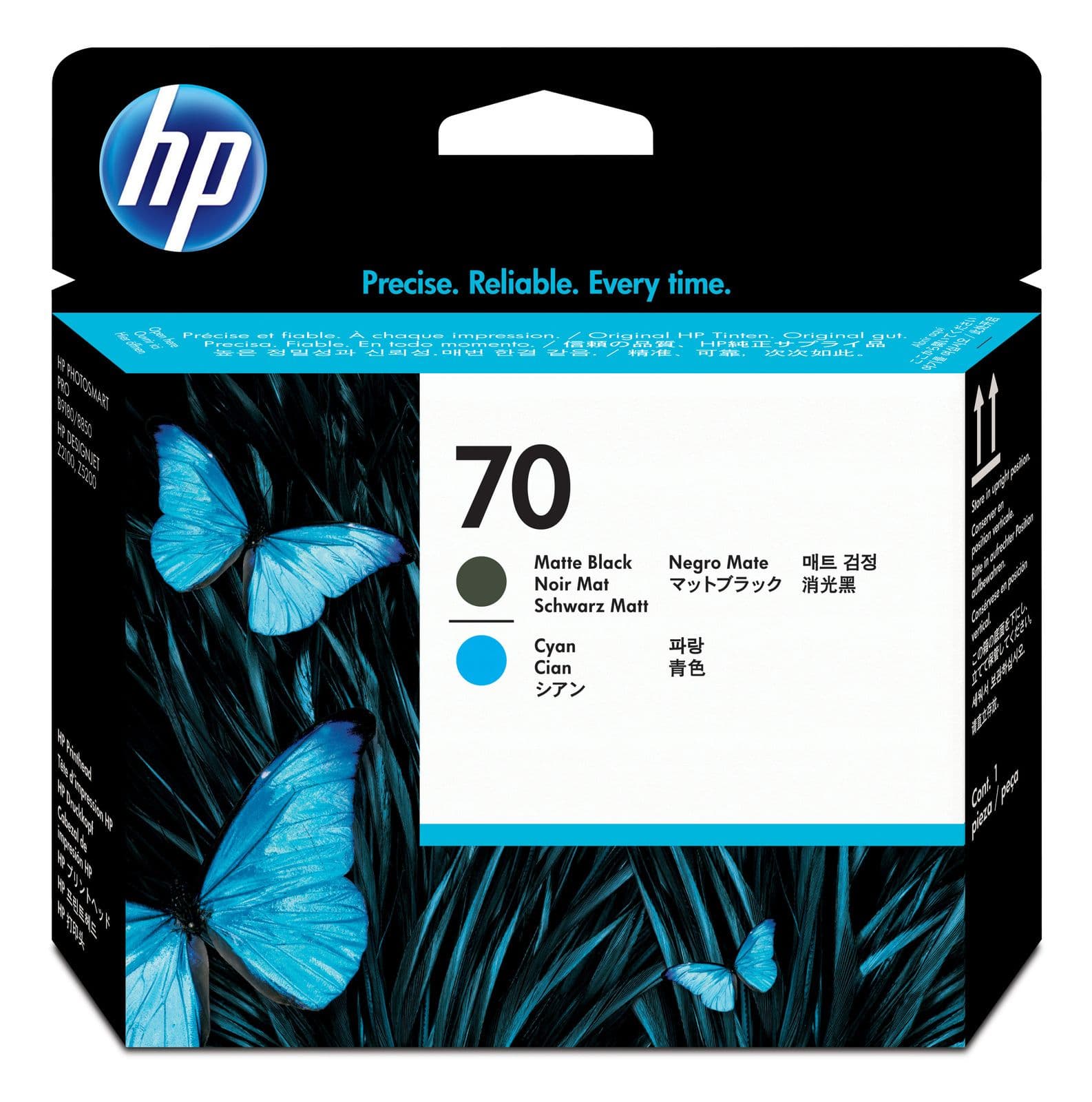 Cap de printare original HP 70 Matte Black & Cyan (C9404A)