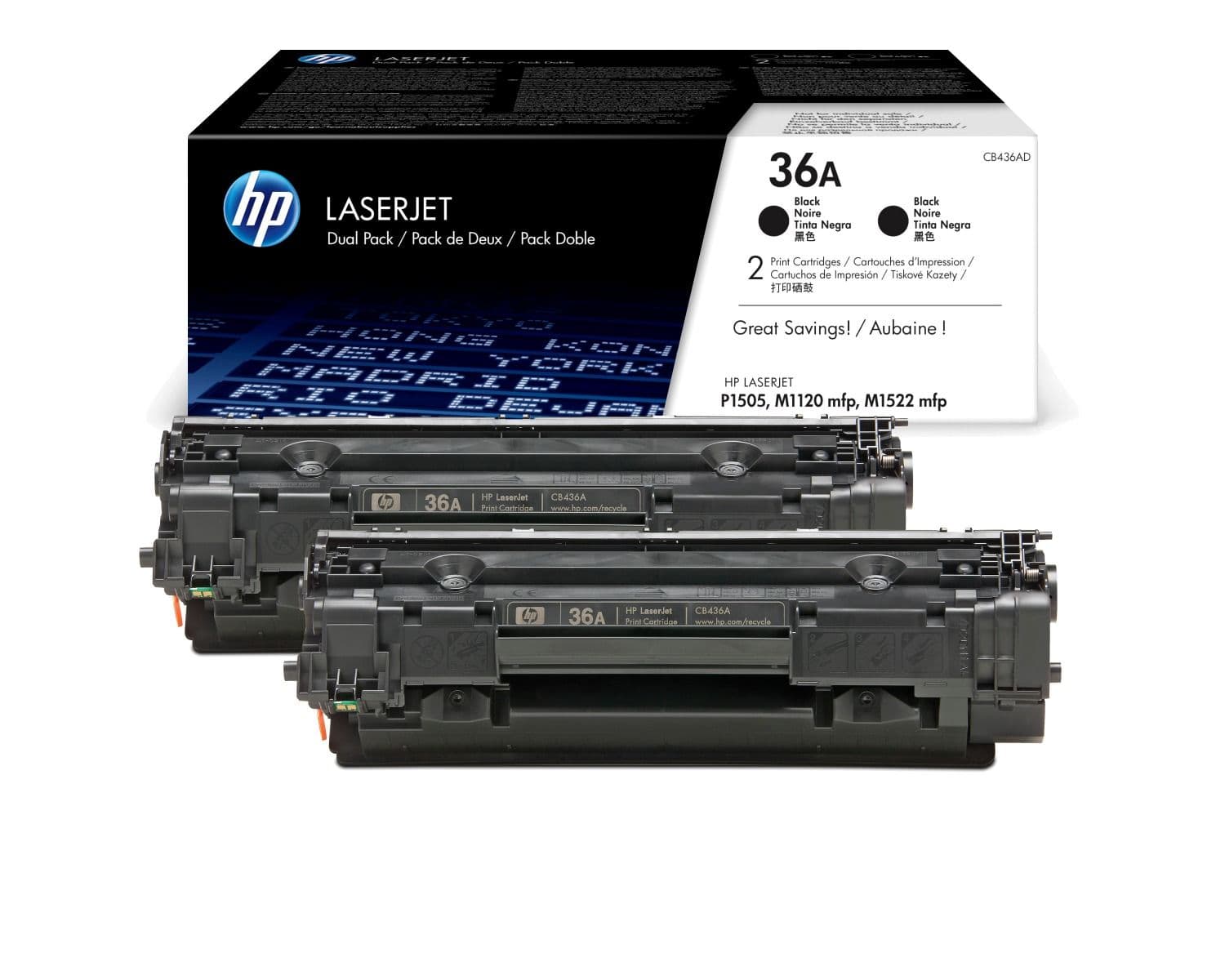 Cartus de toner x2 (4K) HP 36A Black Dual Pack (CB436AD)