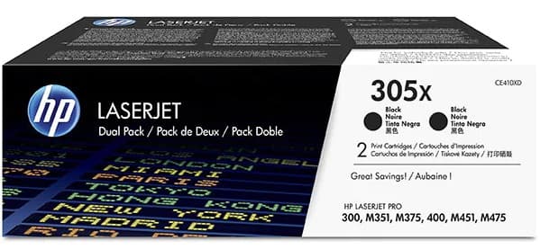 Cartus de toner x2 (8K) HP 305X Black Dual Pack (CE410XD)