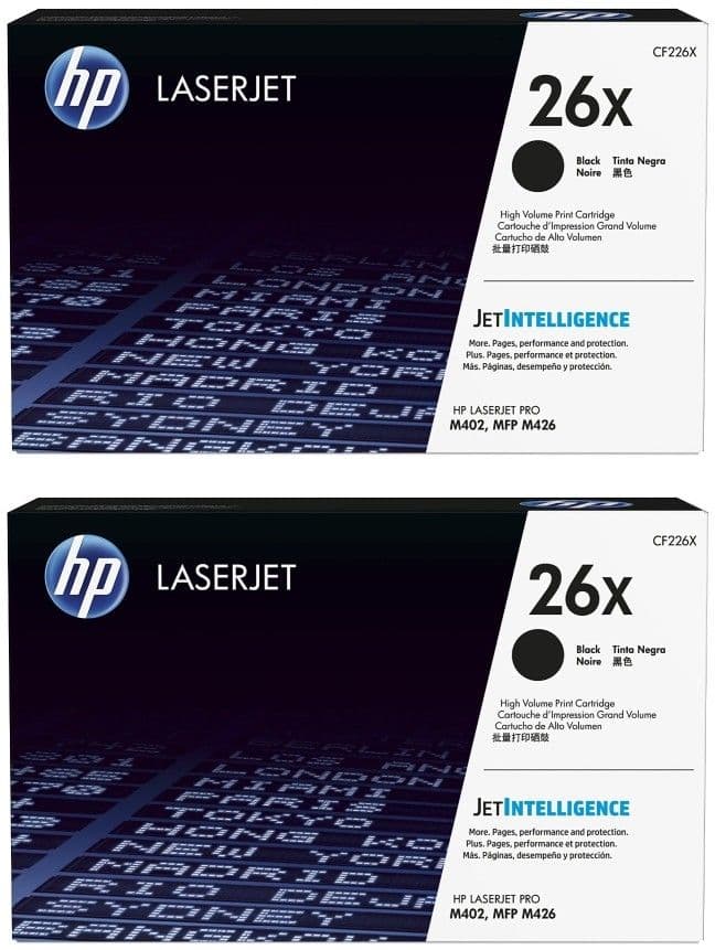 Cartus de toner x2 (18K) HP 26X Black Dual Pack (CF226XD)