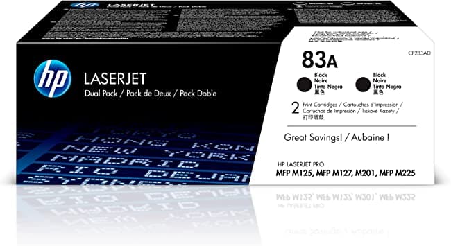 Cartus de toner x2 (3K) HP 83A Black Dual Pack (CF283AD)