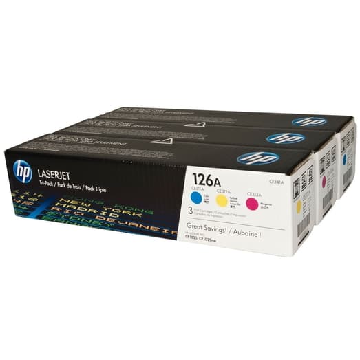 Set cartuse de toner HP 126A Cyan/ Magenta/ Yellow (CF341A, CMY)