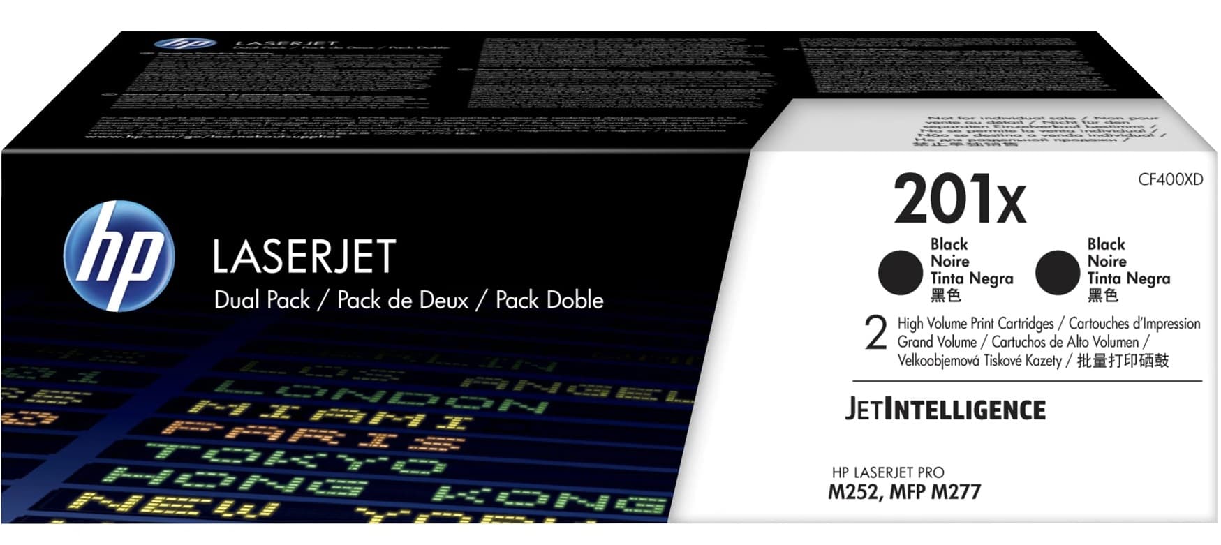 Cartus de toner x2 (5.6K) HP 201X Black Dual Pack (CF400XD)