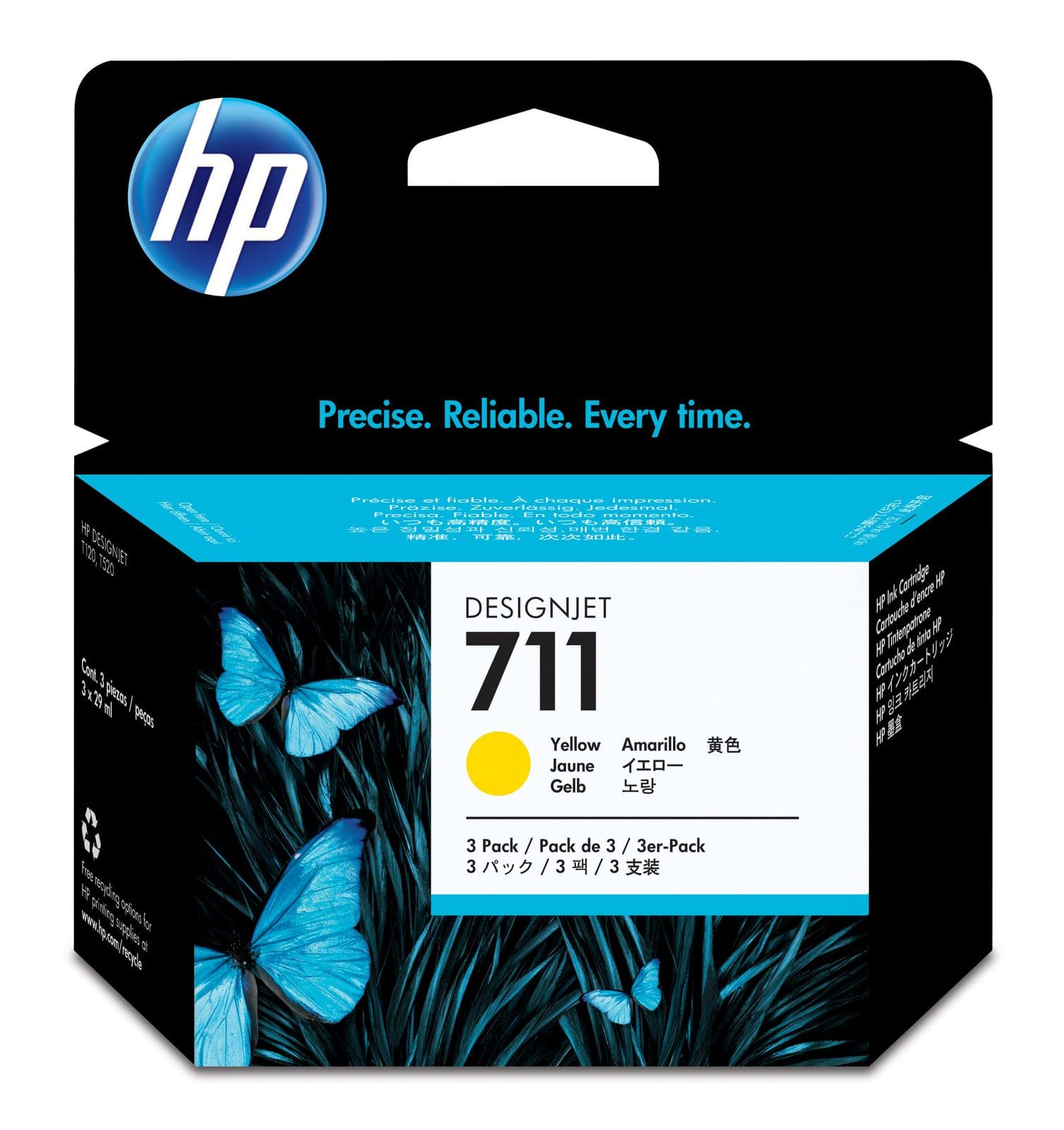 Cartus de cerneala original HP 711 Yellow (CZ136A)