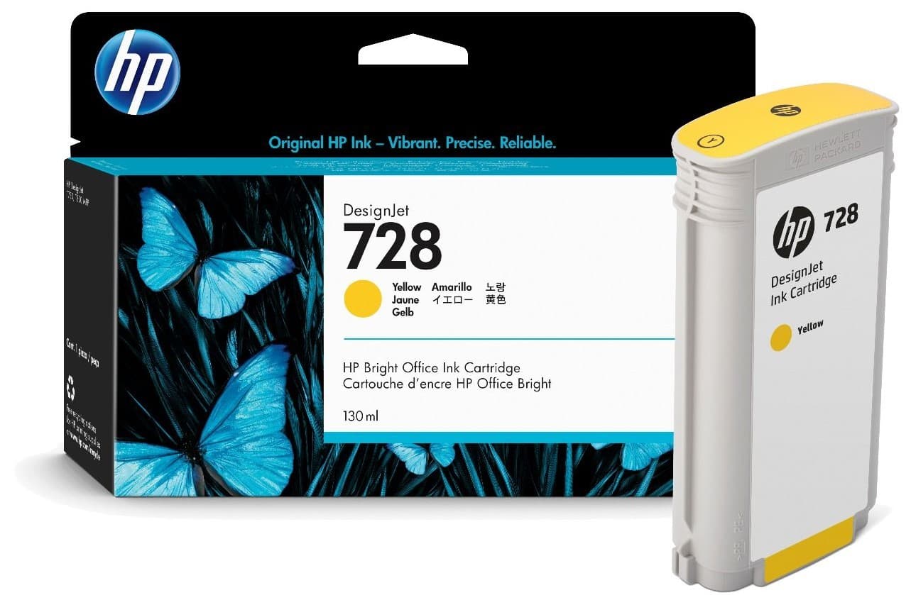 Cartus de cerneala original HP 728 Yellow (F9J65A)