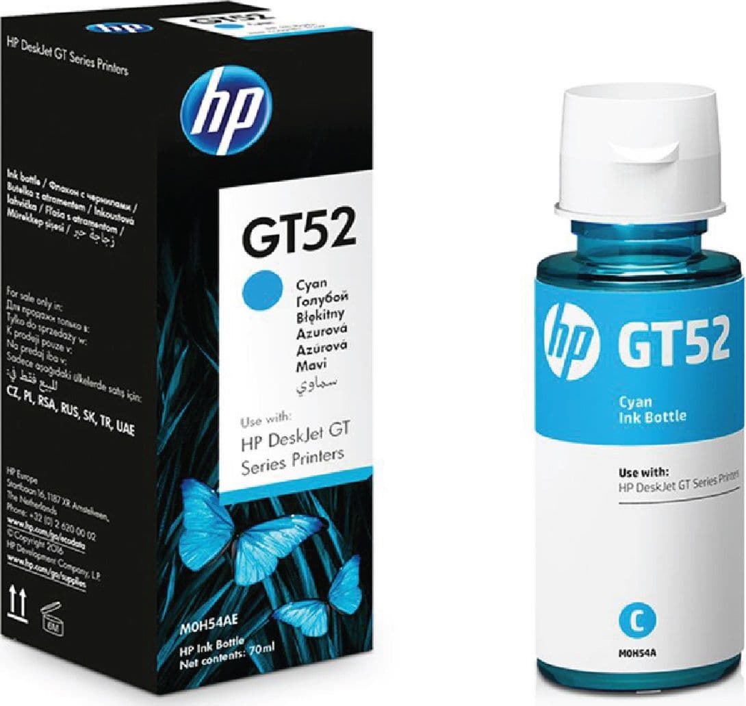 Flacon cerneala original HP GT52 Cyan (M0H54AE, HPGT52C)