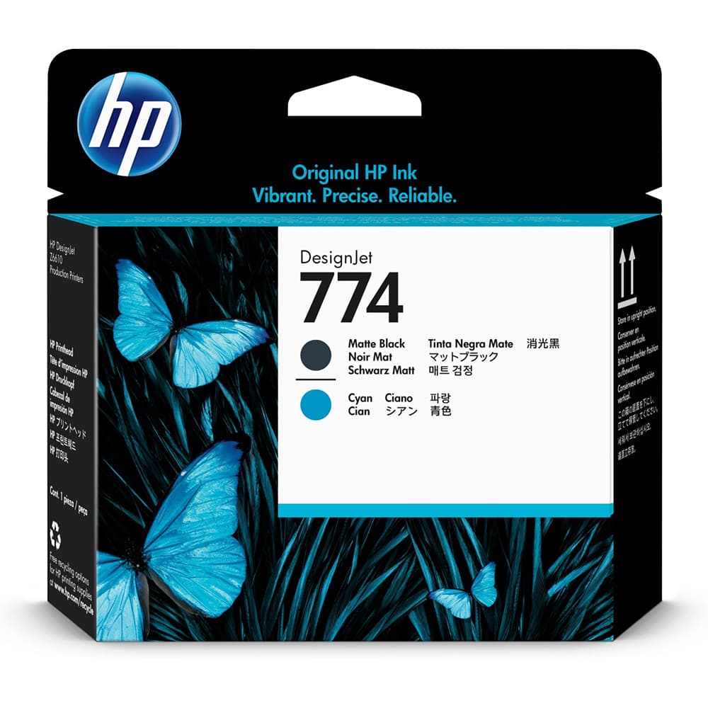 Cap de printare HP 774 Matte Black & Cyan Printhead (P2W01A)
