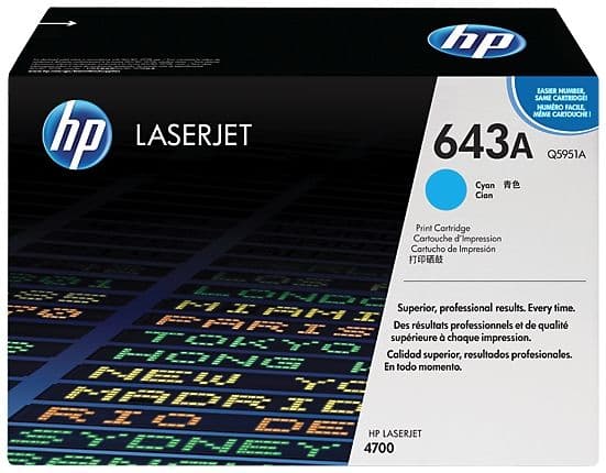 Cartus de toner (10K) HP 643A Cyan (Q5951A)