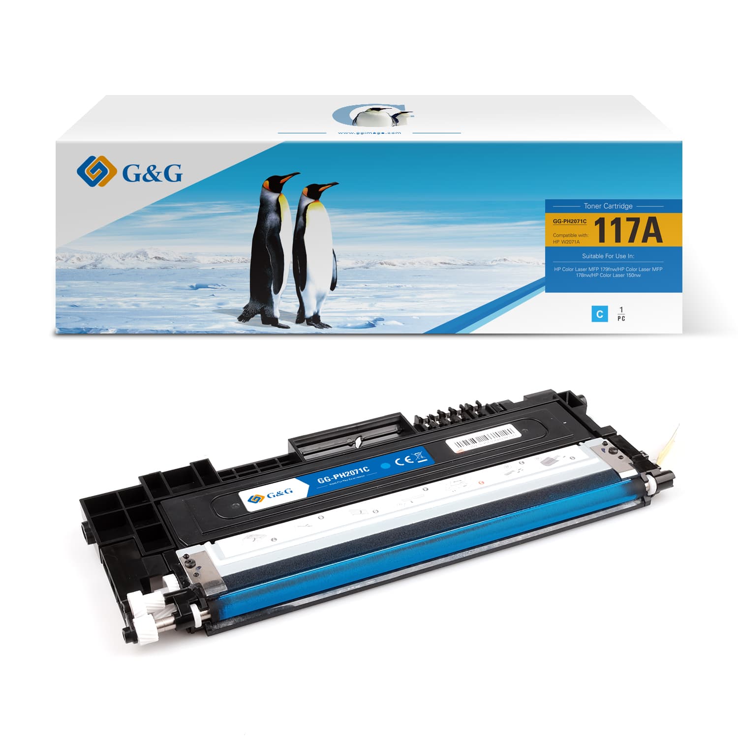 Toner Premium G&G (0.7K) HP 117A Cyan (W2071A)