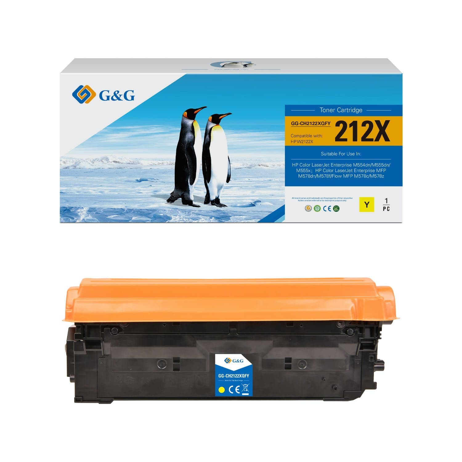 Toner Premium G&G (10K) HP 212X Yellow (W2122X)