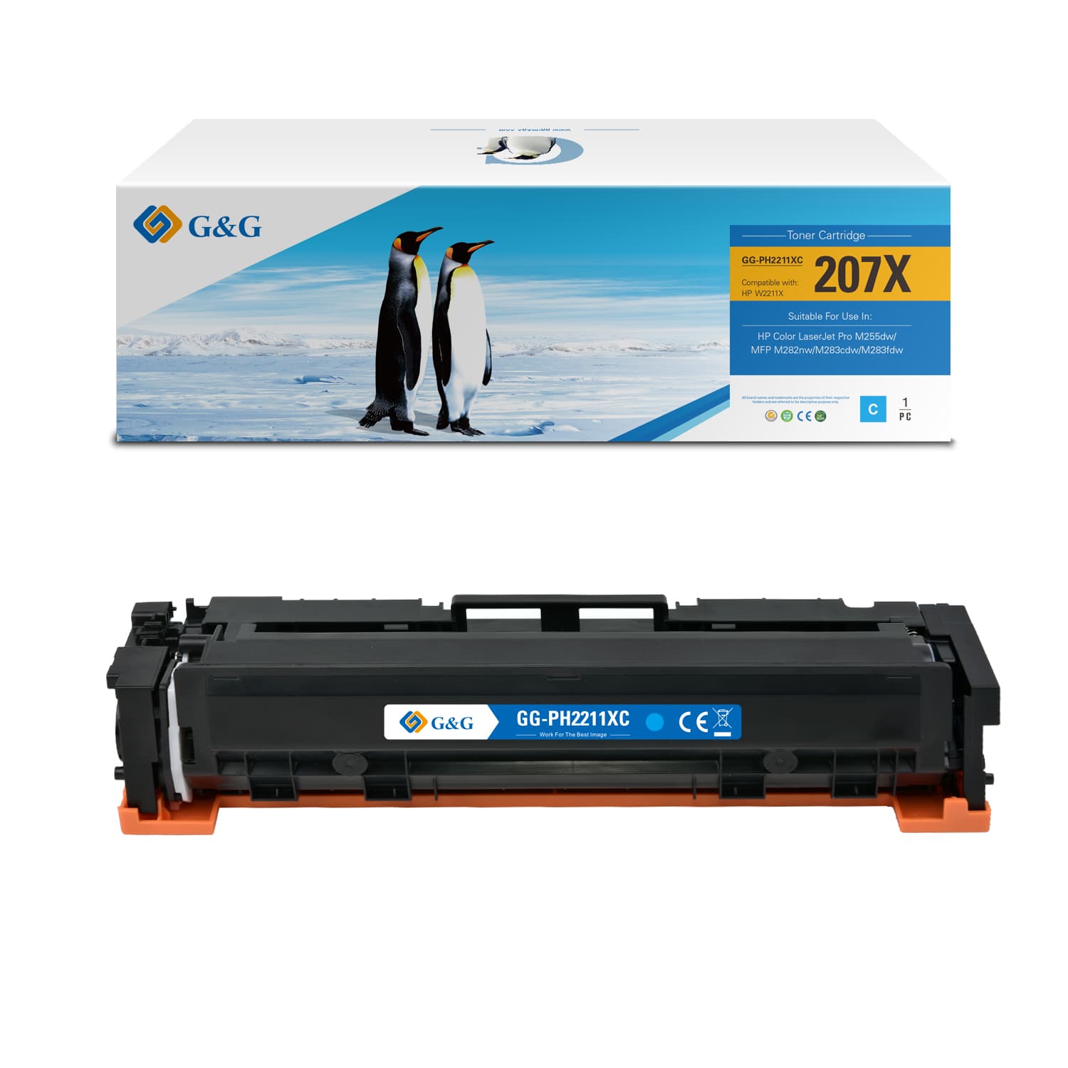 Toner Premium G&G (2.45K) HP 207X Cyan (W2211X)