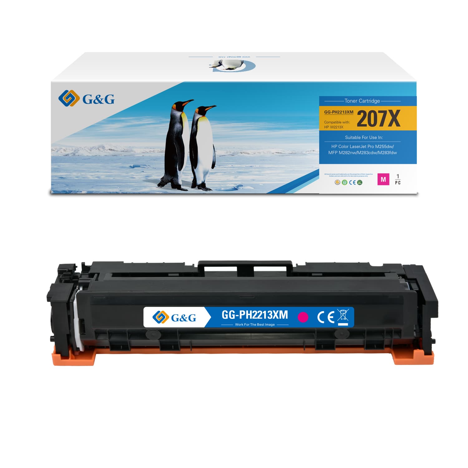 Toner Premium G&G (2.45K) HP 207X Magenta (W2213X)