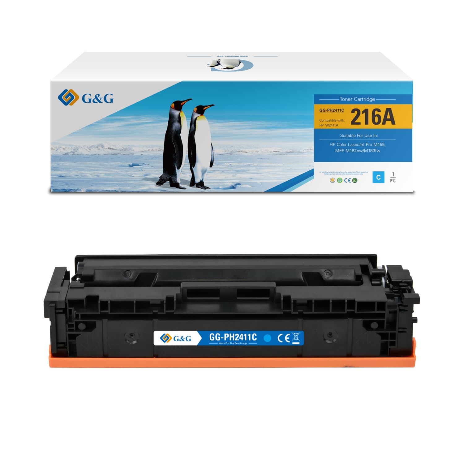 Toner Premium G&G fara chip (0.85K) HP 216A Cyan (W2411A)