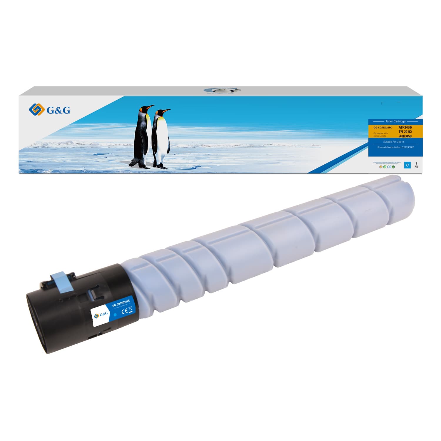 Toner Premium G&G (21K) Konica Minolta TN221C Cyan (A8K3450, TN-221C)