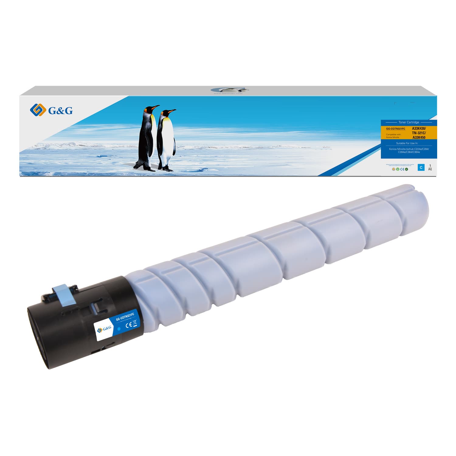 Toner Premium G&G (25K) Konica Minolta TN321C Cyan (A33K450, TN-321C)