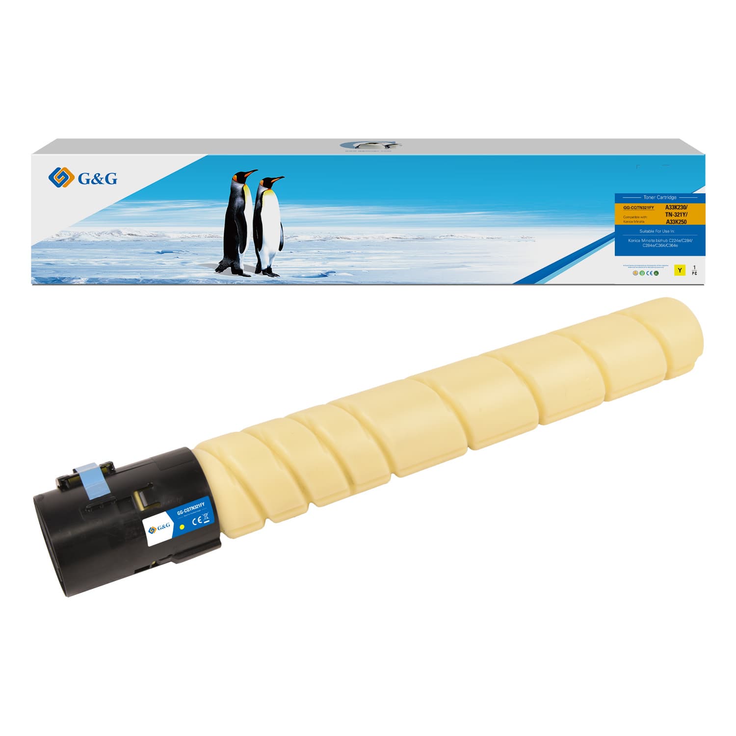 Toner Premium G&G (25K) Konica Minolta TN321Y Yellow (A33K250, TN-321Y)