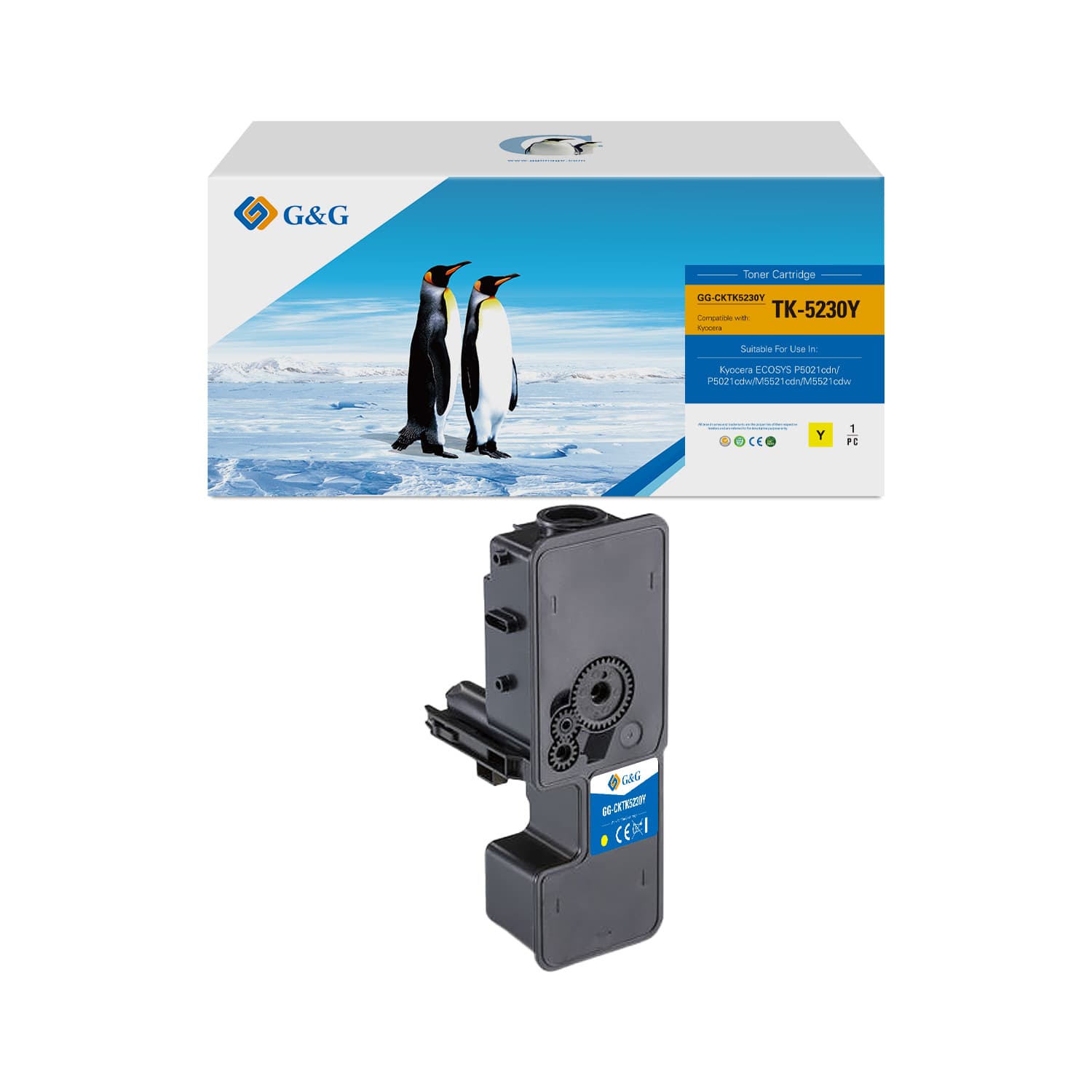 Toner Premium G&G (2.2K) Kyocera TK-5230Y Yellow (TK5230Y, 1T02R9ANL0)