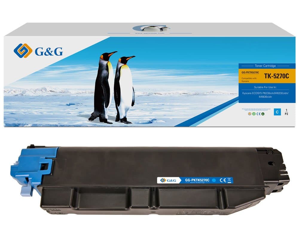 Toner Premium G&G (6K) Kyocera TK-5270C Cyan (TK5270C, 1T02TVCNL0)