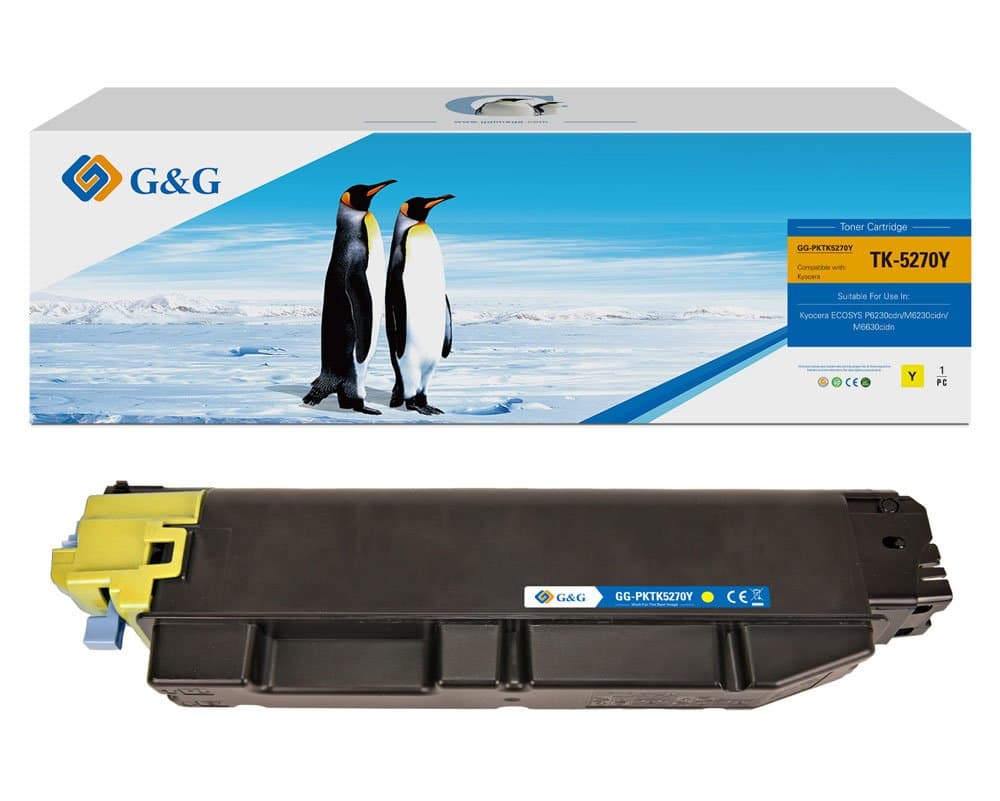 Toner Premium G&G (6K) Kyocera TK-5270Y Yellow (TK5270Y, 1T02TVANL0)