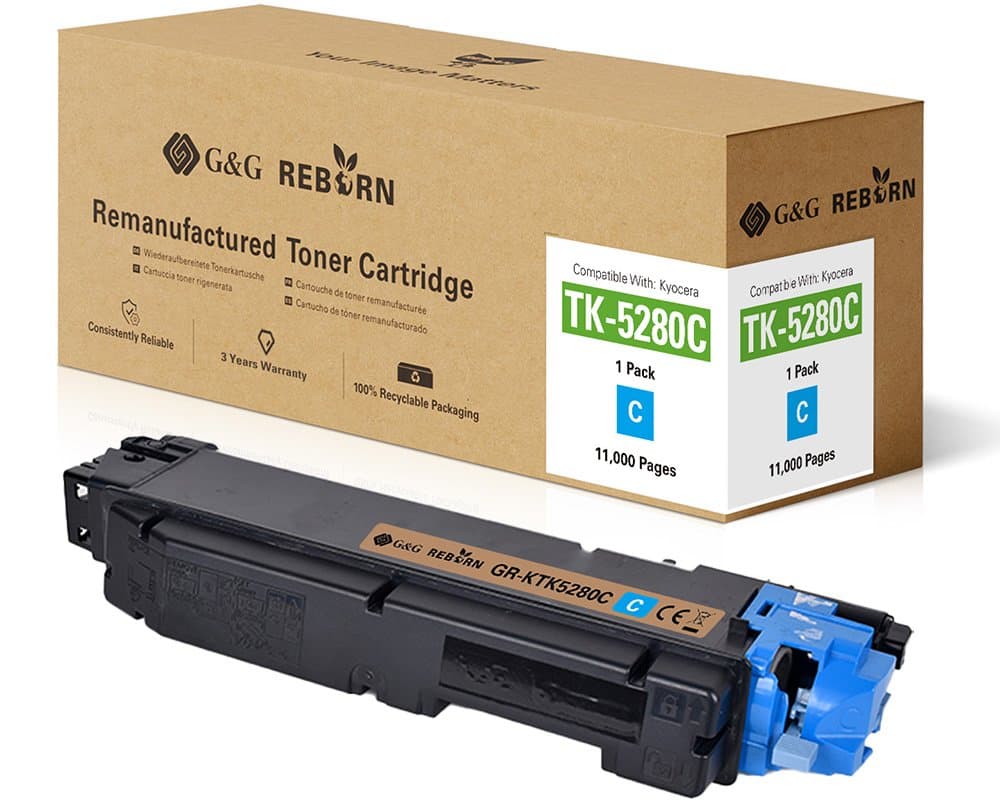 Toner Premium G&G (11K) Kyocera TK-5280C Cyan (TK5280C, 1T02TWCNL0)