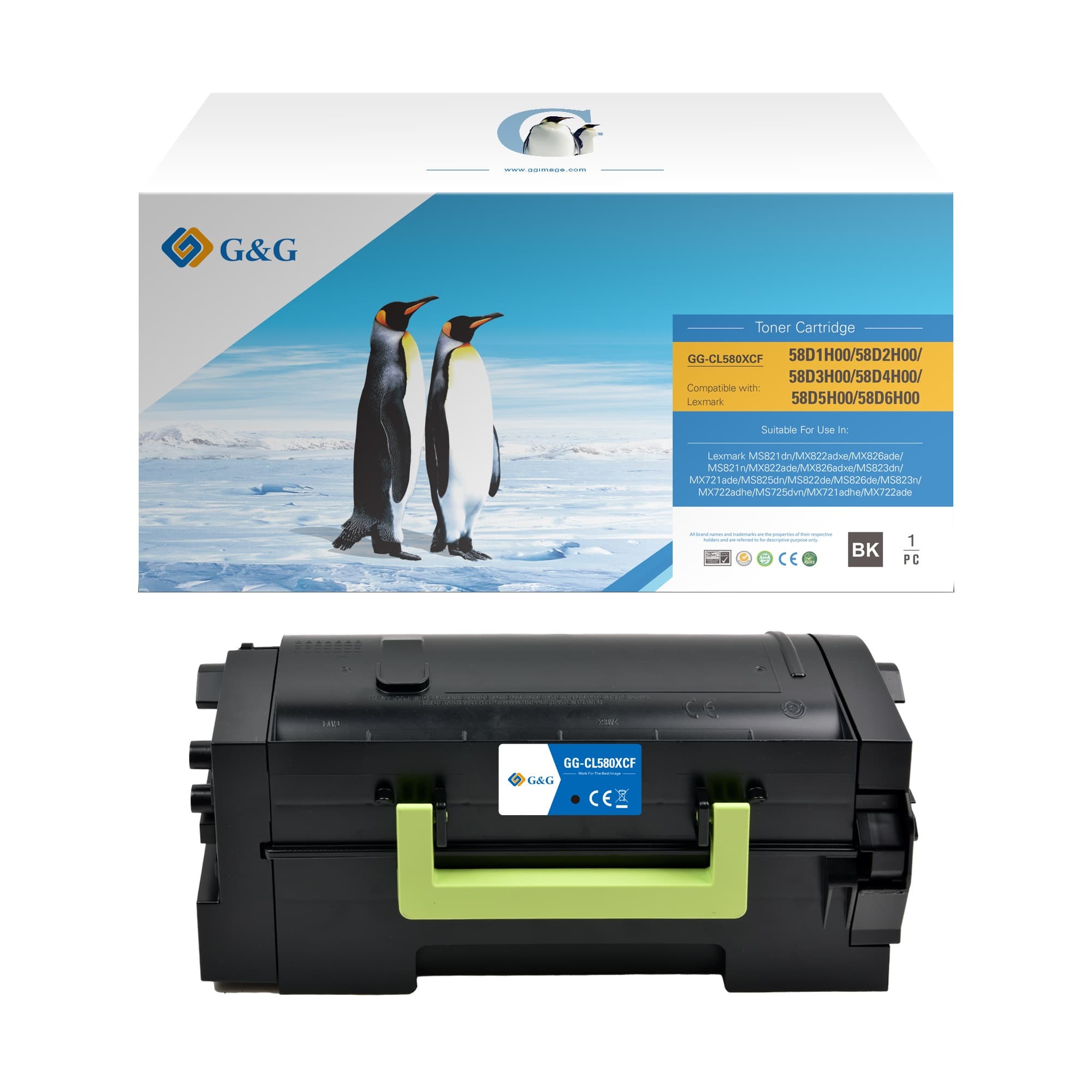 Toner Premium G&G (15K) Lexmark 58D2H00 Black