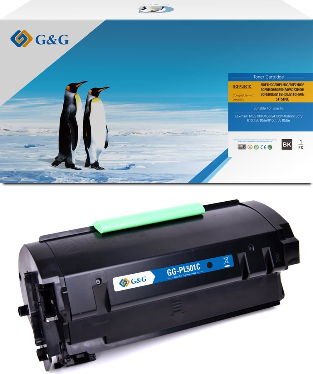 Toner Premium G&G (5K) Lexmark 502H (50F2H00) Black