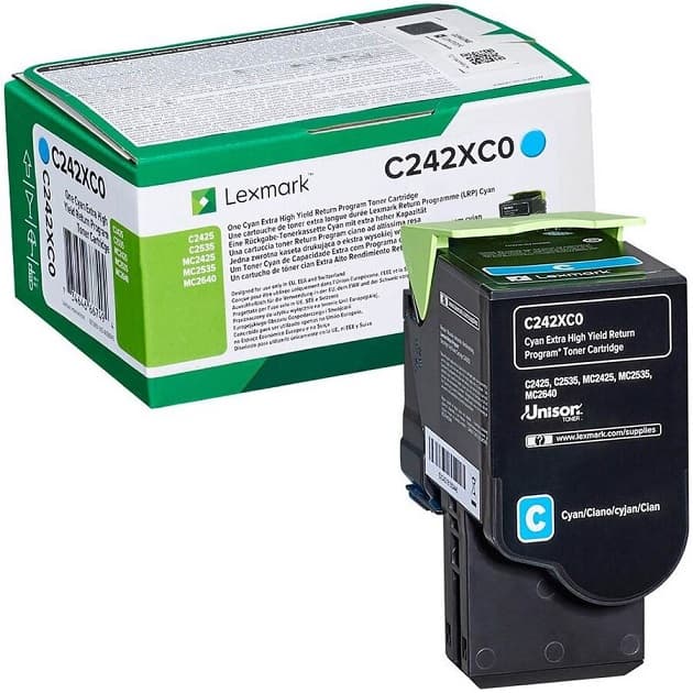 Cartus de toner (3.5K) Lexmark C242XC0 Cyan Return Program