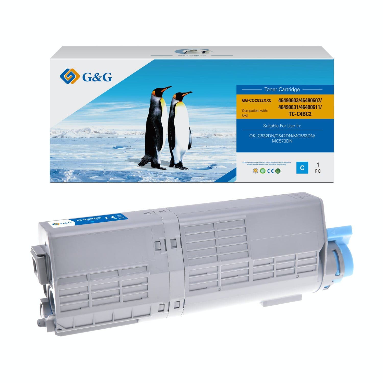 Toner Premium G&G (6K) Oki 46490607 Cyan
