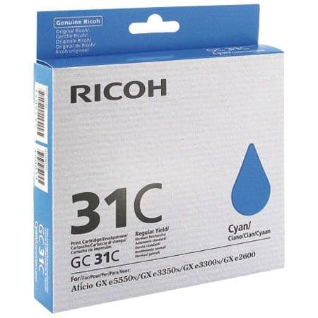 Cartus de gel original Ricoh GC 31C Cyan (405689, GC-31C)