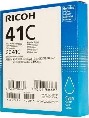 Cartus de gel original Ricoh GC 41C Cyan (405762, GC-41C)